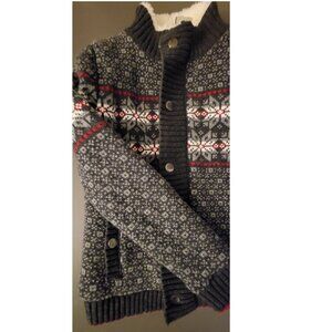 E of M Little Boys Mock Neck Zip & Snap Cardigan - 6 (PRE-OWNED)